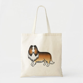 Sable Rough Collie Cute Cartoon Dog Tote Bag