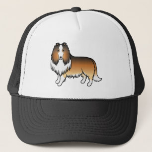 Sable Rough Collie Cute Cartoon Dog Trucker Hat