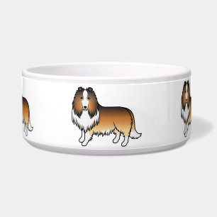 Sable Rough Collie Cute Cartoon Dogs Bowl