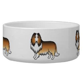 Sable Rough Collie Cute Cartoon Dogs Bowl