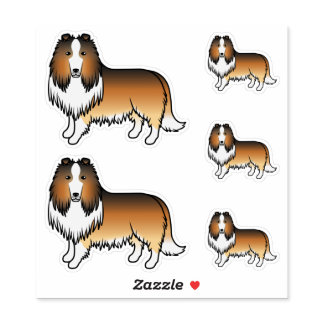 Sable Rough Collie Cute Cartoon Dogs Sticker