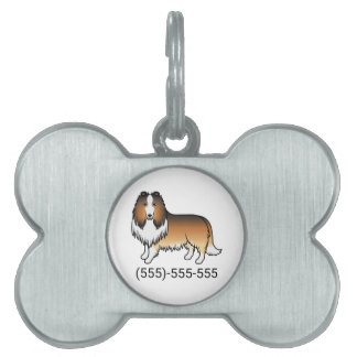 Sable Rough Collie Dog &amp; Phone Number Pet ID Tag