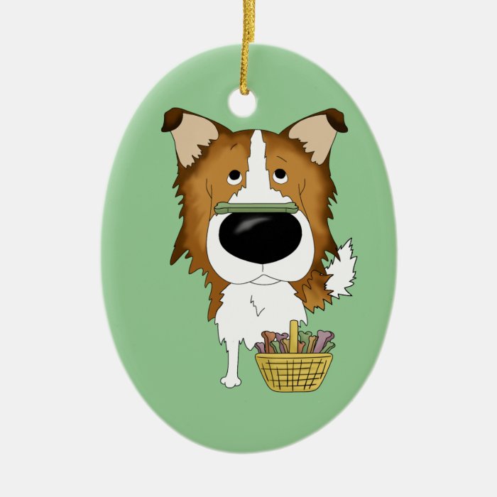 Sable Rough Collie   Easter Bone Hunt, Anyone? Ornament