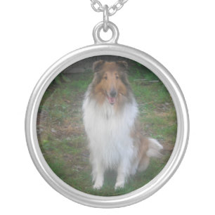 Sable Rough Collie Silver Plated Necklace
