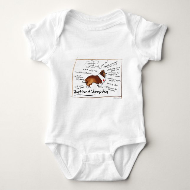 Sable sheltie baby bodysuit (Front)