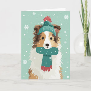 Sable Sheltie Holiday Greeting Card