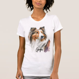 Sable Sheltie Painting   Personalized T-Shirt