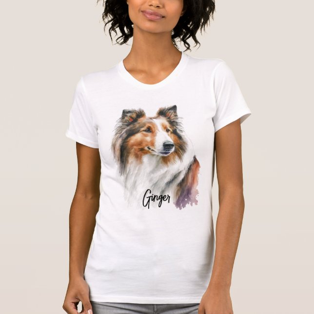 Sable Sheltie Painting | Personalized T-Shirt (Front)