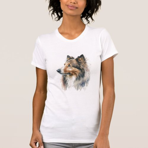 Sable Sheltie Painting T_Shirt