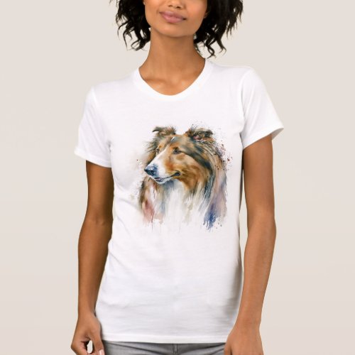 Sable Sheltie Painting T_Shirt