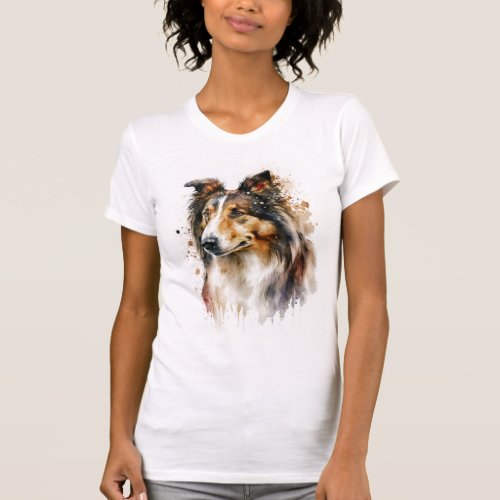 Sable Sheltie Painting T_Shirt