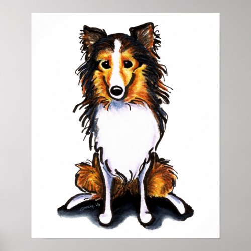 Sable Sheltie Shetland Sheepdog Sit Pretty Poster