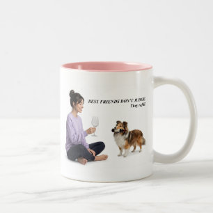 Sable Sheltie Wine Humor Gift Two-Tone Coffee Mug