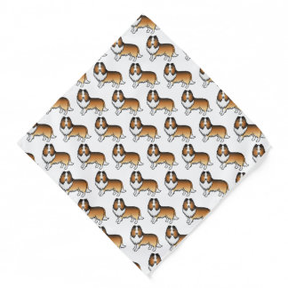 Sable Shetland Sheepdog Cartoon Dog Pattern Bandana