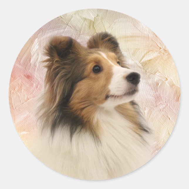 Sable Shetland Sheepdog Classic Round Sticker (Front)