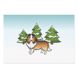 Sable Shetland Sheepdog In A Winter Forest Wrapping Paper Sheets