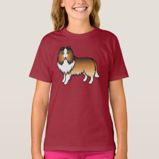Sable Shetland Sheepdog Sheltie Cartoon Dog T-Shirt
