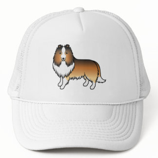 Sable Shetland Sheepdog Sheltie Cartoon Dog Trucker Hat