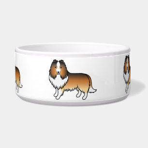 Sable Shetland Sheepdog Sheltie Cartoon Dogs Bowl