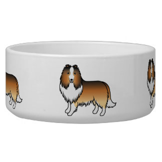 Sable Shetland Sheepdog Sheltie Cartoon Dogs Bowl