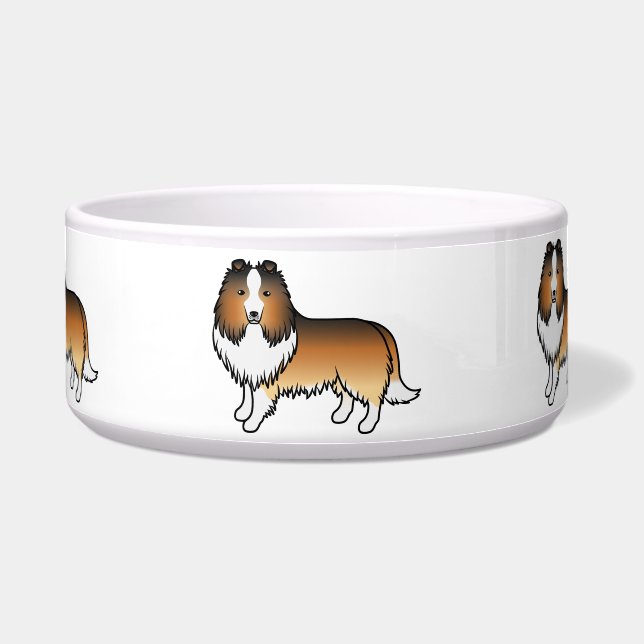 Sable Shetland Sheepdog Sheltie Cartoon Dogs Bowl (Front)