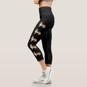 Sable Shetland Sheepdog Sheltie Cartoon Dogs Capri Leggings