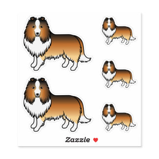 Sable Shetland Sheepdog Sheltie Cartoon Dogs Sticker