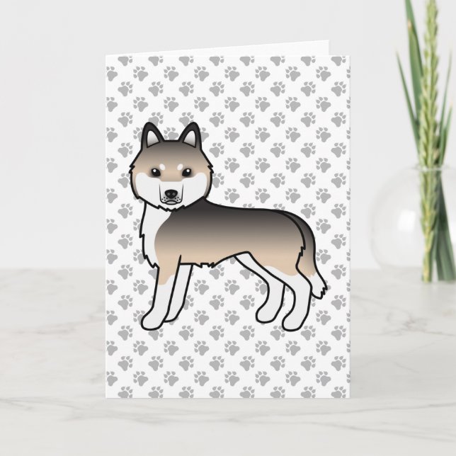 Sable Siberian Husky Cute Cartoon Dog Card (Front)