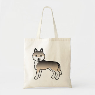 Sable Siberian Husky Cute Cartoon Dog Tote Bag