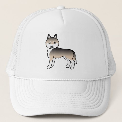 Sable Siberian Husky Cute Cartoon Dog Trucker Hat