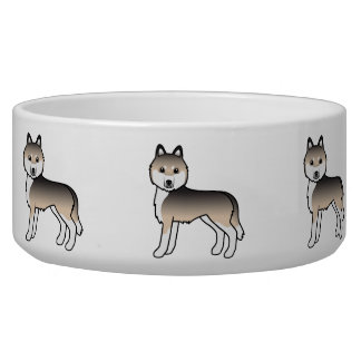 Sable Siberian Husky Cute Cartoon Dogs Bowl