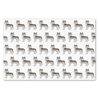 Sable Siberian Husky Cute Dog Pattern Tissue Paper
