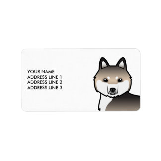 Sable Siberian Husky Dog &amp; Custom Text Label