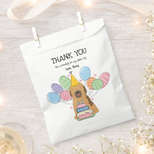 Sable Tibetan Terrier Birthday Thank You Favor Bag