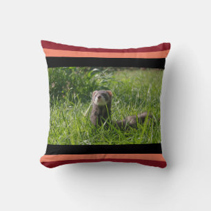 Sable Weasel Picture Cute Ferret Throw Pillow