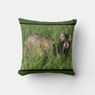 Sable Weasel Picture of a Ferret Throw Pillow
