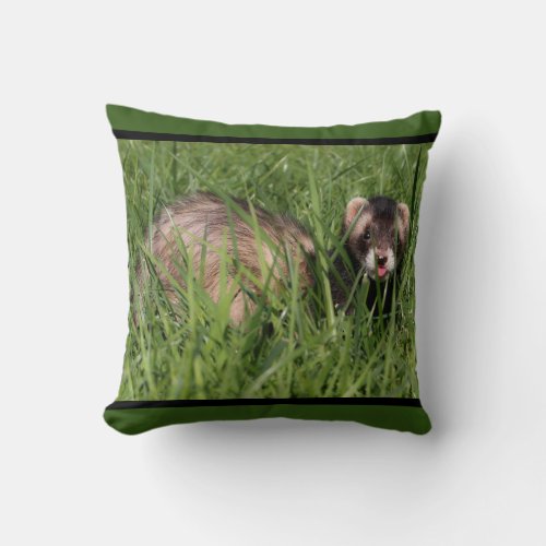 Sable Weasel Picture of a Ferret Throw Pillow