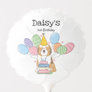 Sable White Tibetan Terrier Birthday Party Balloon