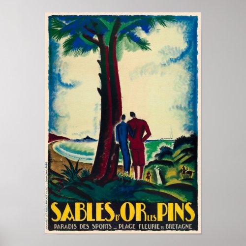 Sables dOr Les Pins France Vintage Poster 1925