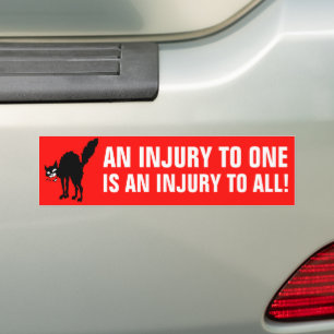 Sabo-Tabby An Injury to All Labor Slogan Bumper Sticker