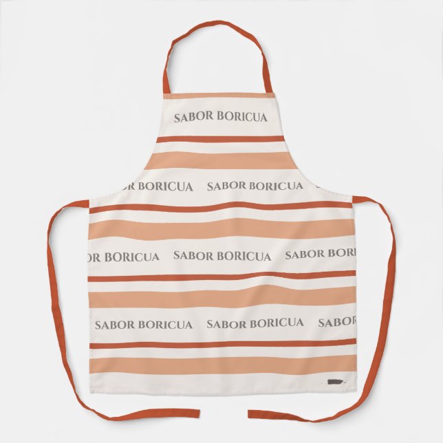 Sabor Boricua Kitchen Apron (Front)