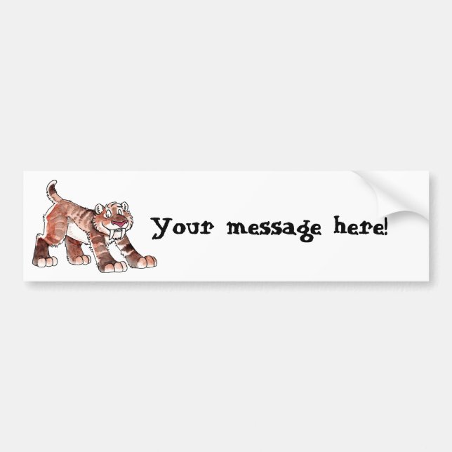 Sabretooth Tiger Bumper Sticker (Front)