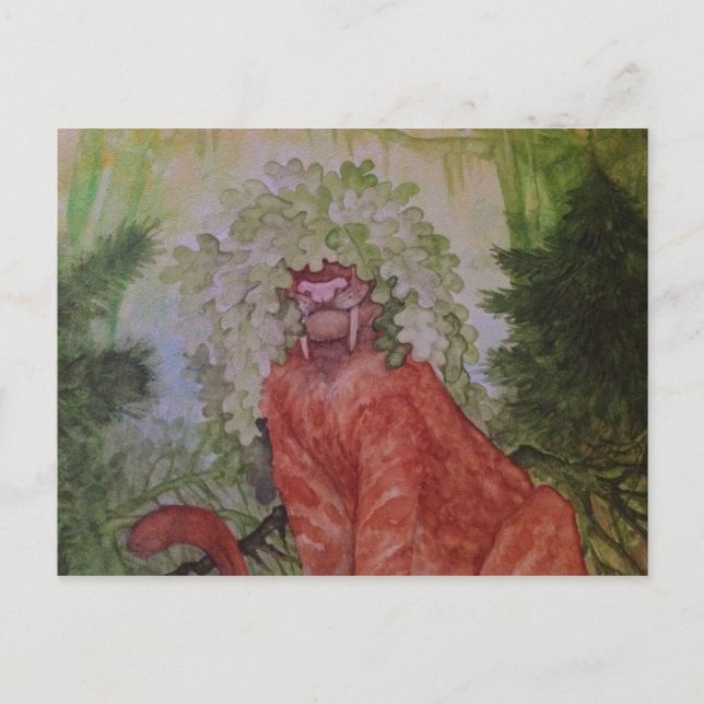Sabretooth Tiger with Oak Leaf Crown Postcard (Front)