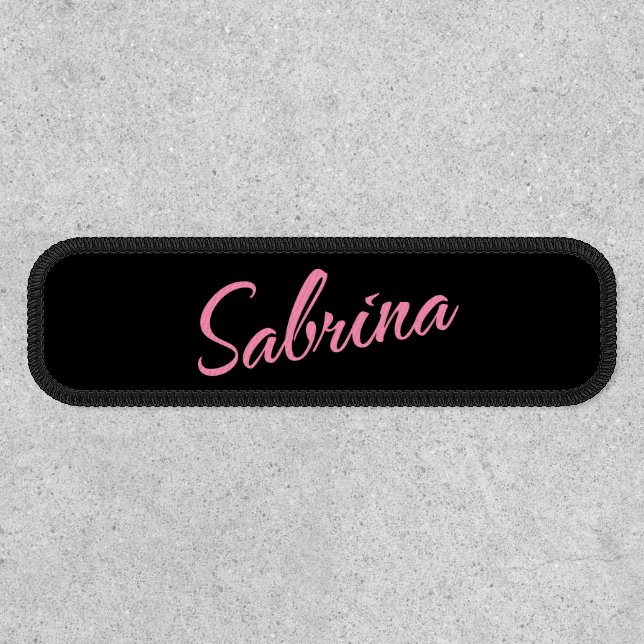 Sabrina Decorative Name in Pink Patch (Front)