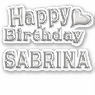 Sabrina Happy Birthday silver sticker decal