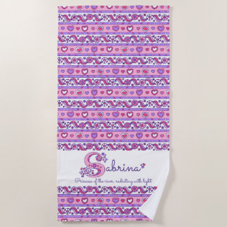 Sabrina name meaning flower heart pink towel