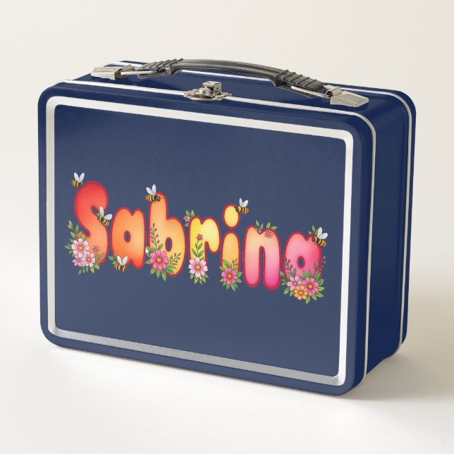 Sabrina- Personalized Bee Lunch Box (Front)