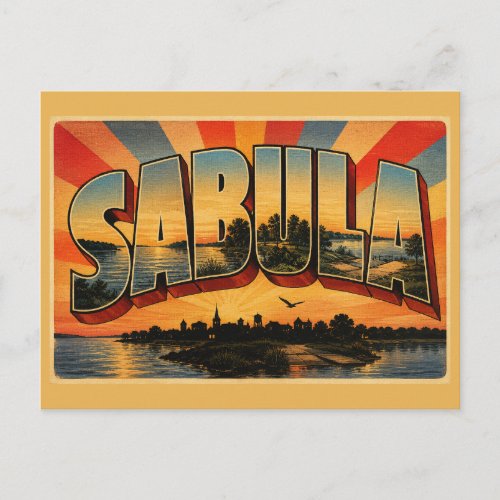 Sabula Iowa Island City Mississippi River Art Postcard