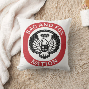 Sac and Fox Nation Flag Oklahoma Throw Pillow