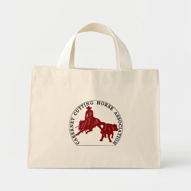 Sac Cabernet CHA Naturel Logo Bordeaux Mini Tote Bag (Front)